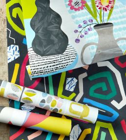 Squiggle Wallpaper by Ohpopsi Onyx Bright