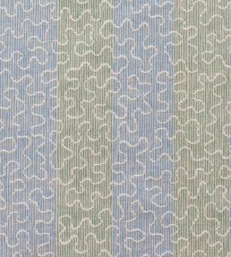Squiggle Stripe Fabric by CommonRoom Blue / Green