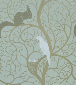 Squirrel & Dove Wallpaper by Sanderson Eggshell/Ivory