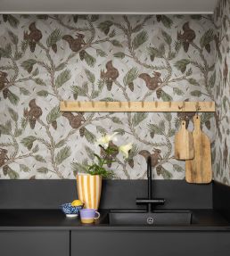 Squirrel Mountain Wallpaper by Rebel Walls Sand