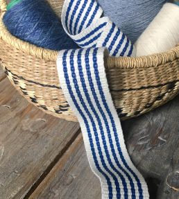 St Ives Stripe Braid Trimming by Ian Mankin Cobalt