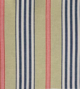 Steyning Fabric by Titley and Marr Prussian, Red & Grass