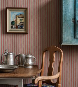Stiched Stripe Wallpaper by Langelid Von Bromssen Coral