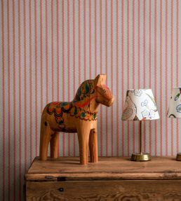 Stiched Stripe Wallpaper by Langelid Von Bromssen Coral