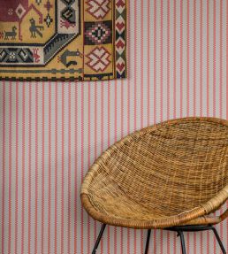 Stiched Stripe Wallpaper by Langelid Von Bromssen Coral
