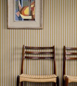 Stiched Stripe Wallpaper by Langelid Von Bromssen Mustard