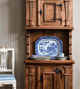 Stiched Stripe Wallpaper by Langelid Von Bromssen Washed Denim
