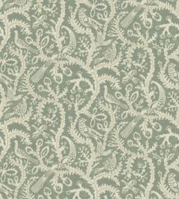 Stitched Birds Wallpaper by Josephine Munsey Aqua