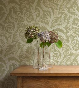 Stitched Birds Wallpaper by Josephine Munsey Sage