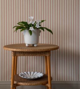 Stitched Stripe Wallpaper by Langelid Von Bromssen Burnt Rose