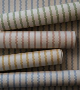 Stitched Stripe Wallpaper by Langelid Von Bromssen Olive