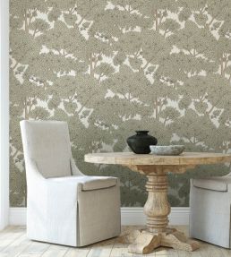 Stockend Woods Wallpaper by Josephine Munsey Cotswold White and Maitland Green