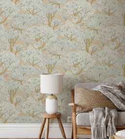 Stockend Woods Wallpaper by Josephine Munsey Stepping Stone and Cotswold White