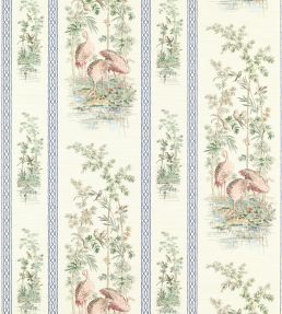 Storks & Thrushes Wallpaper by Zoffany Tuscan Pink / Cobalt