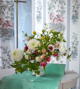 Storks & Thrushes Wallpaper by Zoffany Tuscan Pink / Cobalt