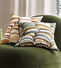 Strates Cushion 45 x 45cm by Maison Casamance Bronze Olive