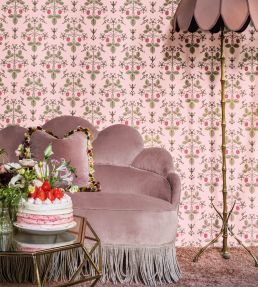 Strawberry Wallpaper by Cole & Son Blush & Mint on Pastel