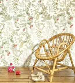 Strawberry Field Wallpaper by Casadeco Vert D'eau