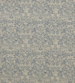 Strawberry Meadowfield in Ladbroke Linen Fabric by Liberty Lapis