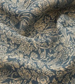 Strawberry Meadowfield in Ladbroke Linen Fabric by Liberty Lapis