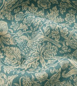 Strawberry Meadowfield in Ladbroke Linen Fabric by Liberty Lichen