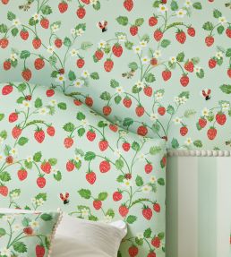 Strawberry Patch Wallpaper by Villa Nova Green