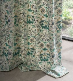 Strawberry Thief Embroidery Fabric by Clarke & Clarke Teal
