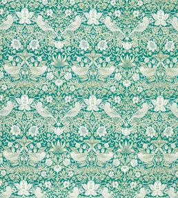 Strawberry Thief Jacquard Fabric by Clarke & Clarke Teal