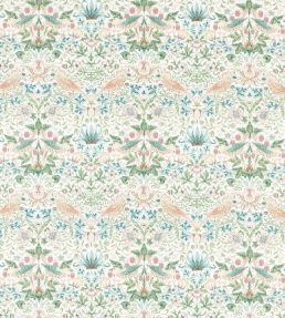 Strawberry Thief Fabric by Morris & Co Cochineal / Willow