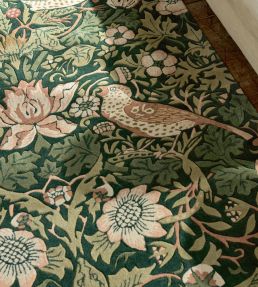 Morris & Co Strawberry Thief rug Forest 27707140200-US Forest
