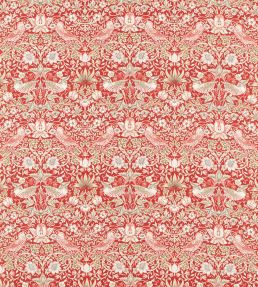 Strawberry Thief Fabric by Morris & Co Indian Red