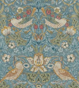 Strawberry Thief Wallpaper by Morris & Co Slate/Vellum