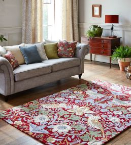 Morris & Co Strawberry Thief rug Crimson 027700-140200-US Crimson