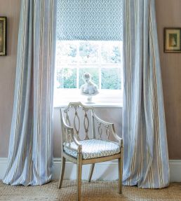 Strawberry Trellis Fabric by Barneby Gates China Blue
