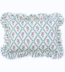 Strawberry Trellis Cushion 46 x 32cm by Barneby Gates Vintage Cream