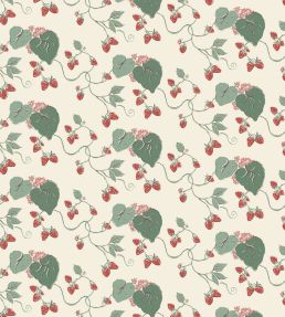 Strawberry Vine Fabric by Madeaux 01 Cream