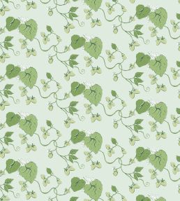 Strawberry Vine Fabric by Madeaux 02 Pale Blue