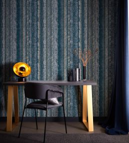 Striatus Wallpaper by Clarke & Clarke Midnight