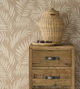 Stringed Leaves Wallpaper by Eijffinger Beige/Sand