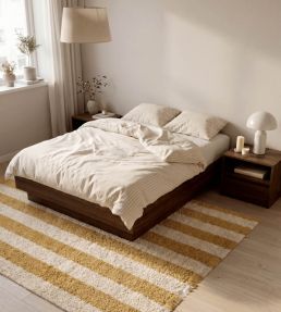 Lorena Canals Stripes Cotton rug Natural/Dark Honey C-STRP-DHNY-XS Natural/Dark Honey