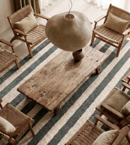 Lorena Canals Stripes Cotton rug Natural/Terrazzo Green C-STRP-TRG-XS Natural/Terrazzo Green