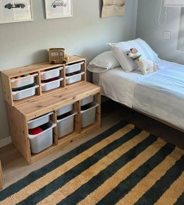Lorena Canals Stripes Cotton rug Terrazzo Green/Dark Honey C-STRP-TRGDHNY-XS Terrazzo Green/Dark Honey