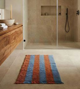 Lorena Canals Stripes Wool rug Cinnamon/Ocean Blue WO-STRP-CINOBL-XS Cinnamon/Ocean Blue