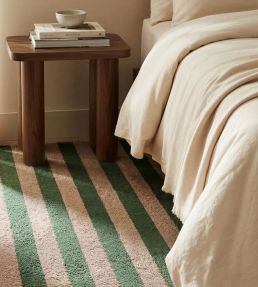 Lorena Canals Stripes Wool rug Duck Green/Rose WO-STRP-DGNRS-XS Duck Green/Rose