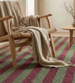 Lorena Canals Stripes Wool rug Khaki/Marsala WO-STRP-KAKMAR-XS Khaki/Marsala