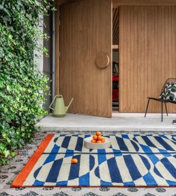 Orla Kiely Stripy Stem Outdoor rug Azure 464308140200-US Azure