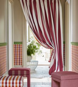 Studio Stripe Fabric by Ian Mankin Claret