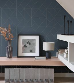 Subtilite Wallpaper by Casadeco Bleu Encre