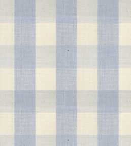 Suffolk Check Large Fabric by Ian Mankin Bluebell
