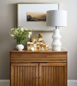 Suited Stripe Wallpaper by Thibaut Beige
